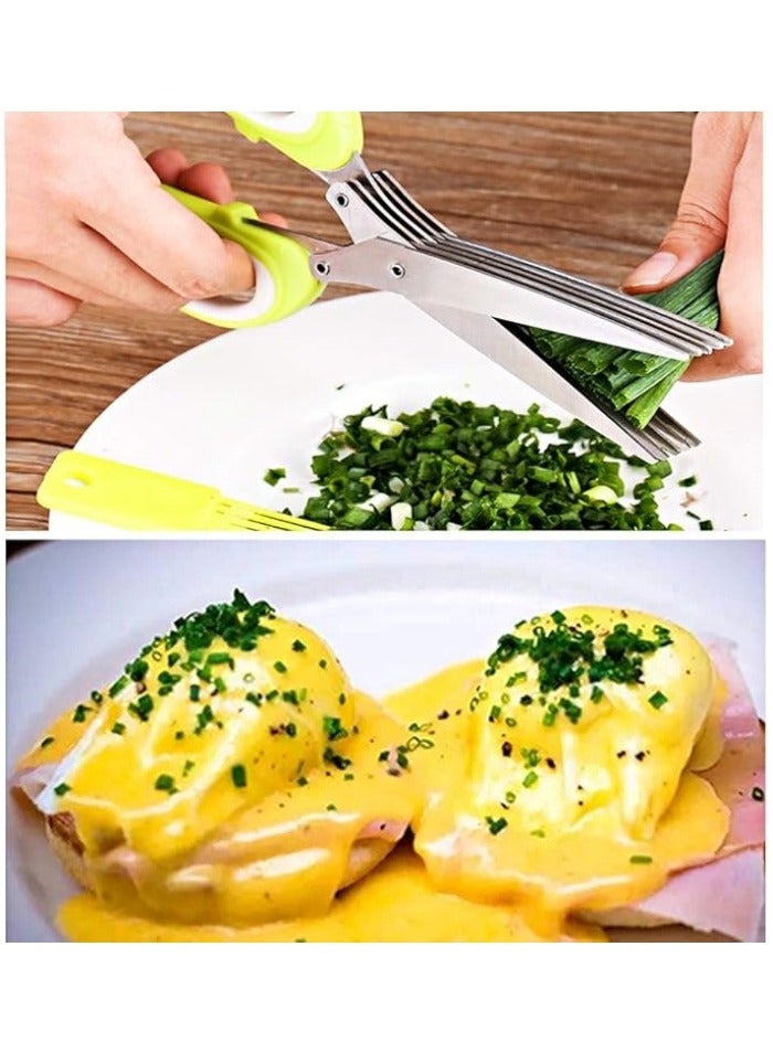 5-Blade Stainless Steel Multi-Purpose Herb Scissors - for Chopping Cilantro, Salad Greens, Paper  Garden Use - Image 4